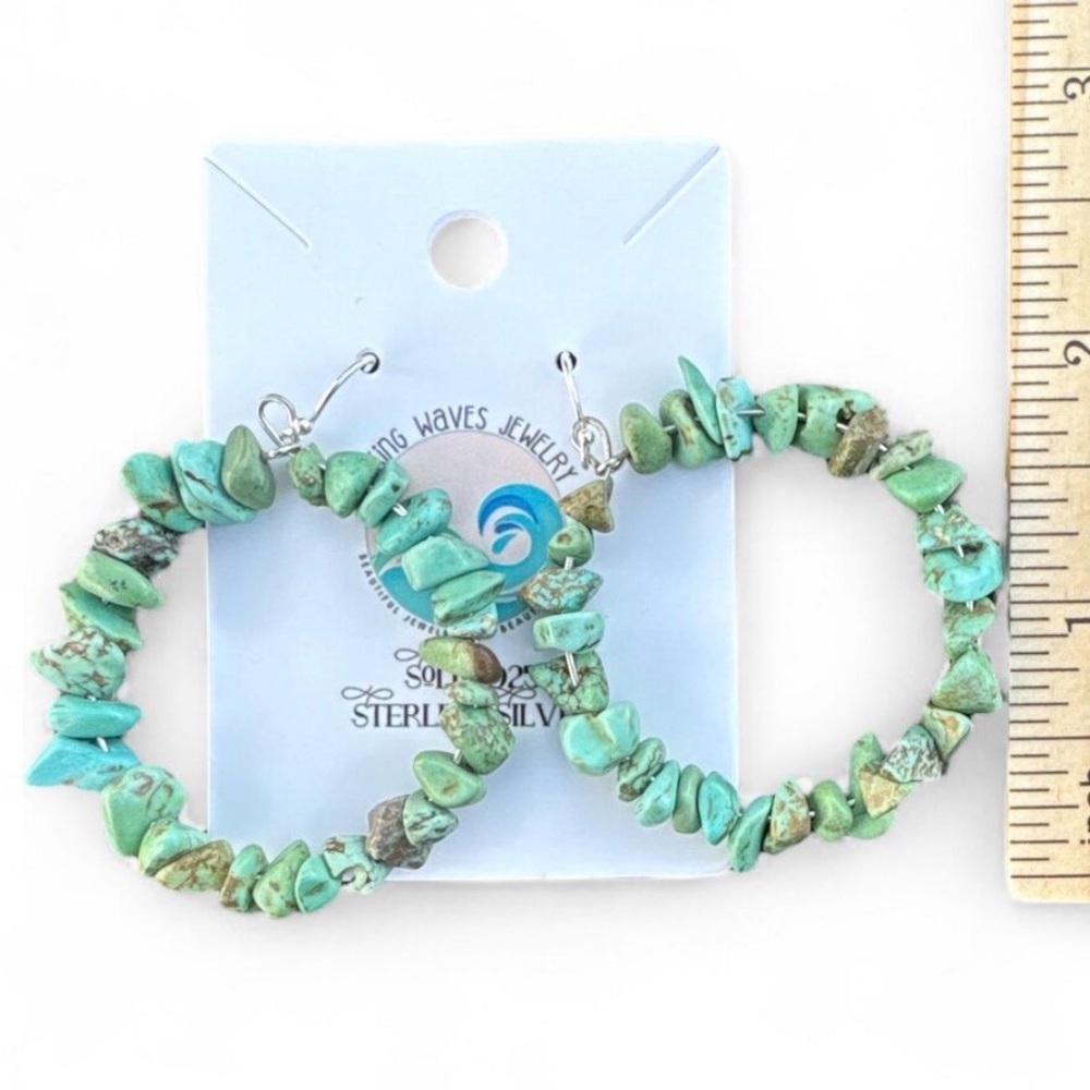 KINGMAN Turquoise Earring. 925 Sterling Silver
